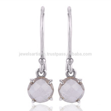 Natural Crystal Gemstone Handmade 925 Silver Drop Earring Jewelry